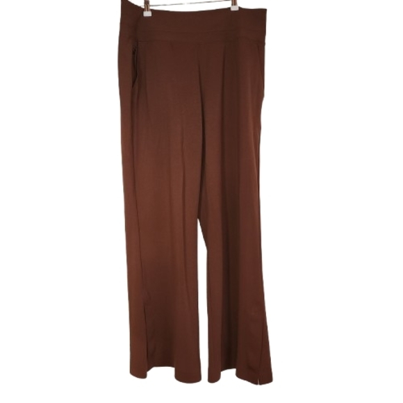 Athleta Venice Pant Brown Size XL Split Flare Pockets & Zip Pockets Wide Leg - Picture 2 of 16